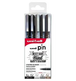 Uni-ball Uni Pin fineliner set handlettering, etui van 5 st., assorti