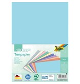 Folia Folia gekleurd tekenpapier, 130 g, ft 21 x 29,7 cm, A4, geassorteerde kleuren, pastel, pak van 100 vel