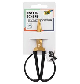 Folia Folia knutselschaar, ft 14,5 cm, scherpe punt, RVS, zwart, blister van 1 stuk