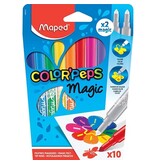 Maped Maped viltstift Color'Peps Magic, etui van 10 stuks in geassorteerde kleuren en 2 magic stiften