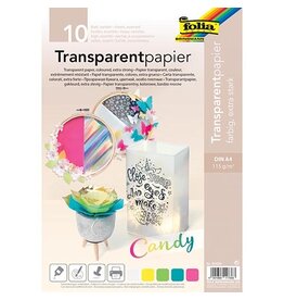 Folia Folia transparant papier, 10 vel in 5 geassorteerde kl.