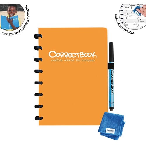 Correctbook Correctbook A5 herbruikbaar notitieboek, gelijnd (oranje)