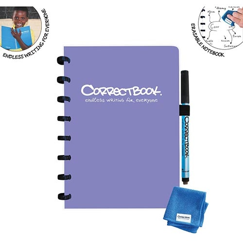 Correctbook Correctbook A5 herbruikbaar notitieboek, blanco (paars)