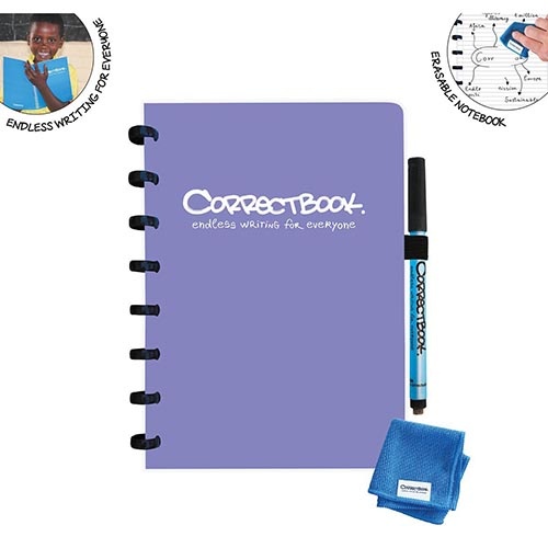 Correctbook Correctbook A5 herbruikbaar notitieboek, gelijnd (paars)