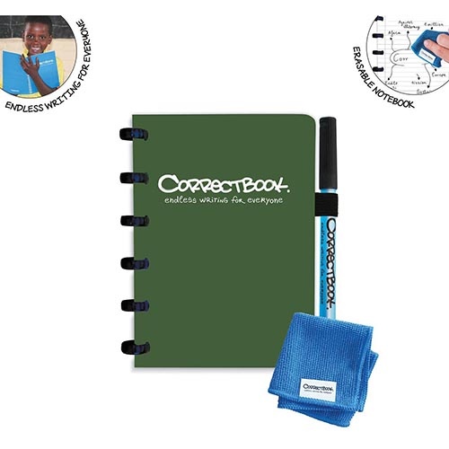 Correctbook Correctbook A6 herbruikbaar notitieboek, gelijnd (bosgroen)