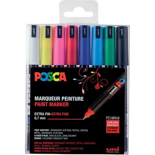 Posca Uni-ball Paint Marker op waterbasis Posca PC-1MR, 8 st.