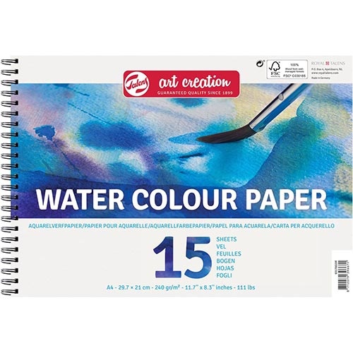 Talens Art Creation Talens Art Creation aquarelpapier, 240 g, ft 21 x 29,7 cm, A4, blok van 15 vel