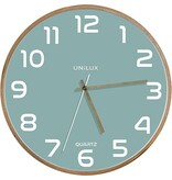 Unilux Unilux Baltic wandklok, diameter 30,5 cm, houten frame, lichtgroen