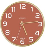 Unilux Unilux wandklok Baltic, diameter 30,5 cm, houten frame, roze