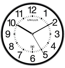 Unilux Unilux Wave wandklok, radiogestuurd, diameter 30 cm, zwart-wit