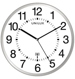 Unilux Unilux Wave wandklok, radiogestuurd, diameter 30 cm, grijs-wit