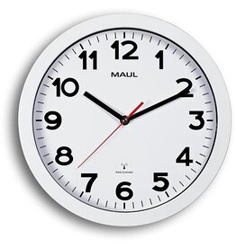Maul MAULstep wandklok, radiogestuurd, diameter 30 x 5 cm, kunststof kader, wit