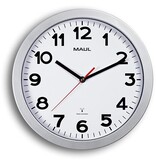 Maul MAULstep wandklok, radiogestuurd, diameter 30 x 5 cm, kunststof kader, zilver