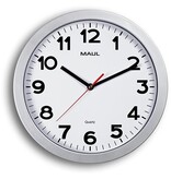 Maul MAULstep wandklok, quartz, diameter 30 x 5 cm, kunststof kader, zilver