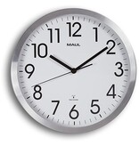 Maul MAULmove wandklok, radiogestuurd, diameter 30,5 x 4,5 cm, aluminium kader