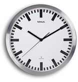 Maul MAULpilot wandklok, radiogestuurd, diameter 30,5 x 4,5 cm, aluminium kader