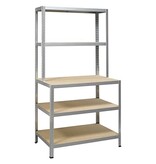 Avasco Avasco rek Strong Work, ft 186 x 100 x 60/30 cm, 5 legborden, gegalvaniseerd
