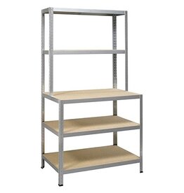Avasco Avasco rek Strong Work, ft 186 x 100 x 60/30 cm, 5 legborden, gegalvaniseerd