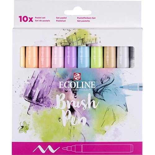 Talens Talens Ecoline Brush pen, 10 stuks in pastelkleuren [3st]