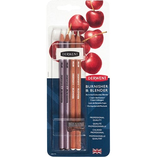 Derwent Derwent Blender en Burnisher met gum en slijper, set van 4