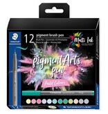 Staedtler Staedtler Pigment Arts brush pen, etui van 12 stuks, Pastel Colours