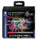 Staedtler Staedtler Pigment Arts brush pen Calligraphy, etui van 12 stuks, assorti