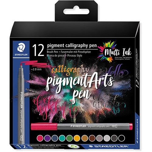 Staedtler Staedtler Pigment Arts brush pen Calligraphy, etui van 12 stuks, assorti