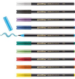 Edding Edding glitter brushpen e-1340, assorti, set van 10 stuks