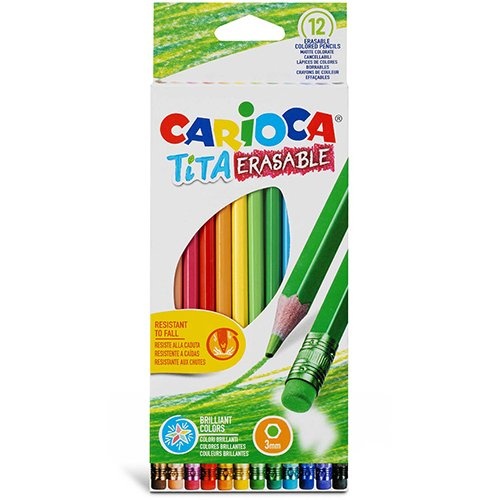 Carioca Carioca kleurpotlood met gum Tita, 12 stuks in een kartonnen etui