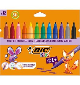 Bic Kids Bic Kids Comfort Jumbo viltstiften, etui van 12 stuks