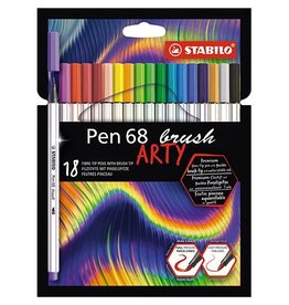 Stabilo STABILO pen 68 brush ARTY, etui van 18 stuks, assorti