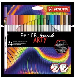 Stabilo STABILO pen 68 brush ARTY, etui van 24 stuks, assorti