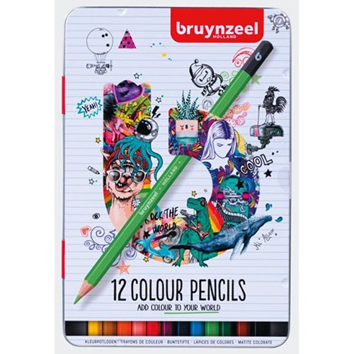 Bruynzeel Bruynzeel kleurpotloden, metalen doos van 12 stuks