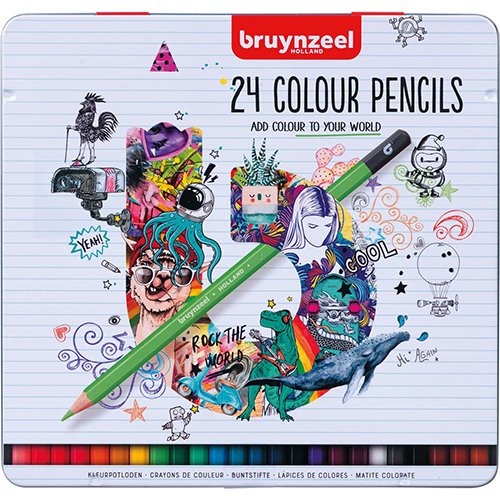 Bruynzeel Bruynzeel kleurpotloden, metalen doos van 24 stuks
