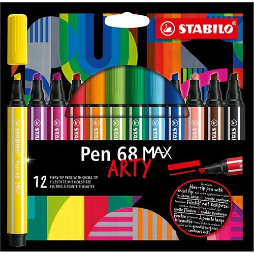 Stabilo STABILO pen 68 viltstift MAX ARTY, etui van 12st., assorti