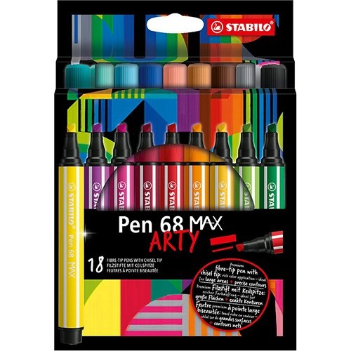 Stabilo STABILO pen 68 viltstift MAX ARTY, etui van 18st., assorti