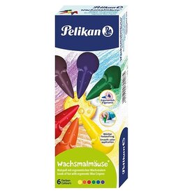 Pelikan Pelikan waskrijtjes in muisvorm, assorti, doos van 6 stuks