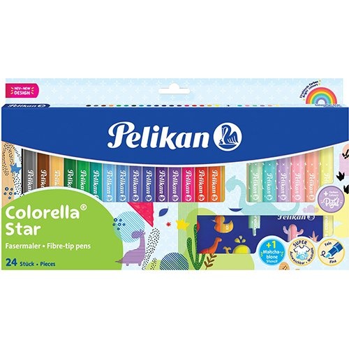 Pelikan Pelikan Colorella Star viltstift, etui van 18 stuks + 6 pastelkleuren