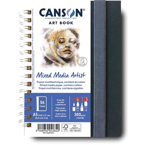 Canson Canson Mixed Media Artist tekenboek, 28 vellen, 300 g/m², ft 14,8 x 21 cm (A5)