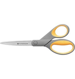 Westcott Westcott schaar, ft 21 cm, scherpe punt, titanium, geel/grijs, blister van 1 stuk