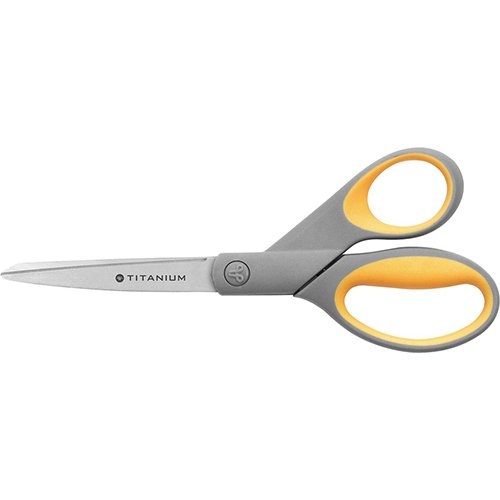 Westcott Westcott schaar, ft 21 cm, scherpe punt, titanium, geel/grijs, blister van 1 stuk