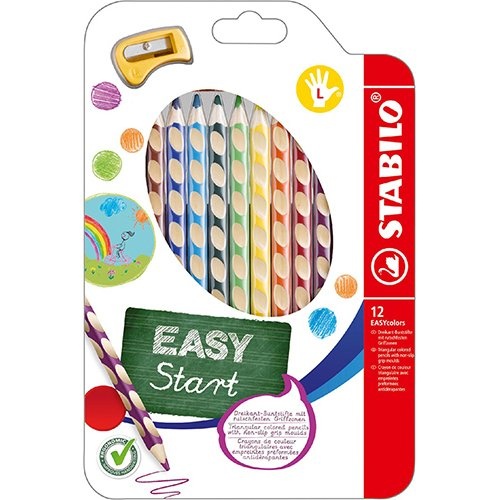 Stabilo STABILO EASYstart kleurpotlood, linkshandig, etui van 12 stuks, assorti