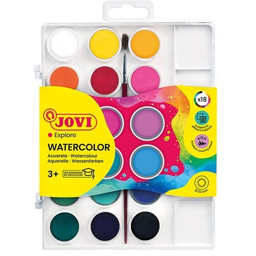 Jovi Jovi waterverf, doos met 18 napjes + penseel