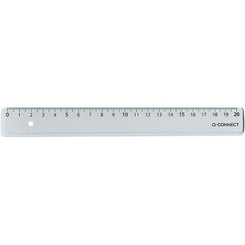 Q-CONNECT Q-CONNECT meetlat, transparant polystereen, 20 cm