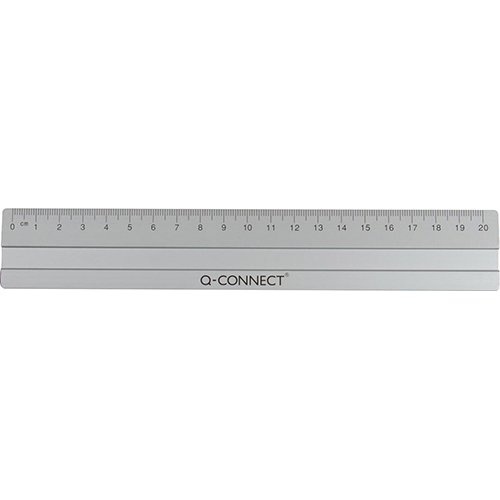 Q-CONNECT Q-CONNECT meetlat, aluminium, 20 cm, in ophangetui