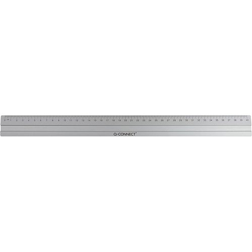 Q-CONNECT Q-CONNECT meetlat, aluminium, 40 cm, in ophangetui