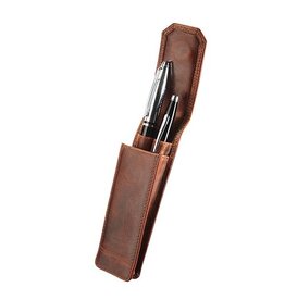 Maverick Maverick lederen pen etui voor 2 pennen, bruin