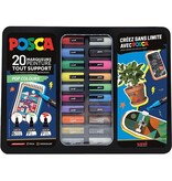 Posca Posca paintmarkers, metalen doos van 20 stuks, assorti, ontwerp Pop Colours