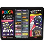 Posca Posca paintmarkers, metalen doos van 20 stuks, assorti, ontwerp Groovy Colours