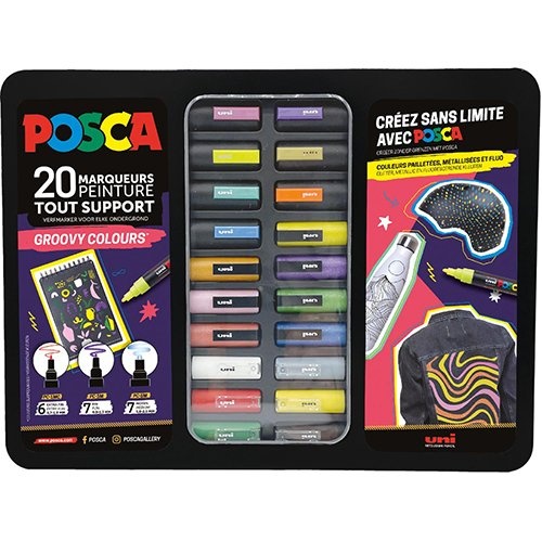 Posca Posca paintmarkers, metalen 20st. ontwerp Groovy Colours